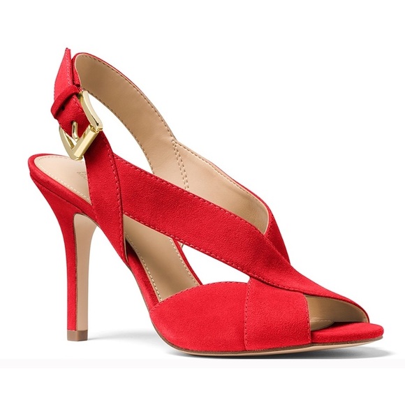 Michael Kors Becky suede slingback sandal Sangria - Picture 1 of 8